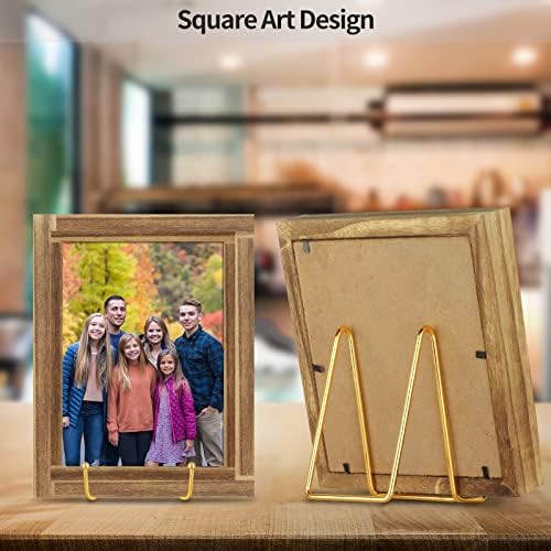 5-Pack 4-Inch Plate Holder Display Stands Gold Metal Frame Stand in Gold, alternate view 2