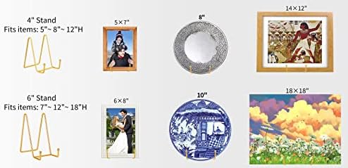 5-Pack 4-Inch Plate Holder Display Stands Gold Metal Frame Stand in Gold, alternate view 4