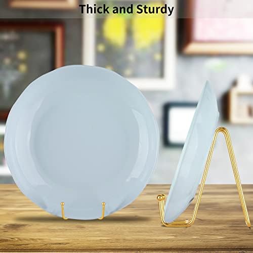 5-Pack 4-Inch Plate Holder Display Stands Gold Metal Frame Stand in Gold, alternate view 6