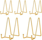 5-Pack 6-Inch Plate Holder Display Stands Gold Metal Frame Stand in Gold