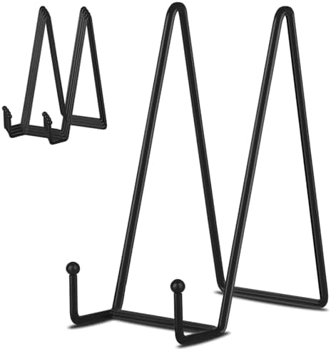 5-Pack 8-Inch Plate Holder Display Stands Black Metal Frame Stand in Black