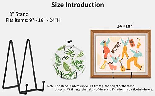 5-Pack 8-Inch Plate Holder Display Stands Black Metal Frame Stand in Black, alternate view 4