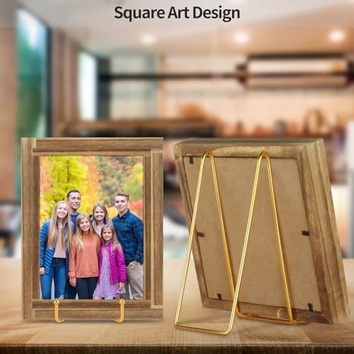 5-Pack 8-Inch Plate Holder Display Stands Gold Metal Frame Stand in Gold, alternate view 2