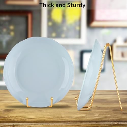 5-Pack 8-Inch Plate Holder Display Stands Gold Metal Frame Stand in Gold, alternate view 5