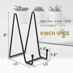 5 Pack 8 Inch Plate Stands for Display, Plate Holder Display Stand in Black, alternate view 2