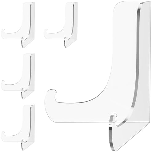 5 Pack Acrylic Display Stand, Plate Stand for Display, Easel Stand in Clear