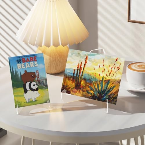 5 Pack Acrylic Display Stand, Plate Stand for Display, Easel Stand in Clear, alternate view 2