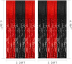 5 Pack Black and Red Backdrop Party Decorations Tinsel Curtain Halloween Party Streamer Foil Fringe Birthday, alternate view