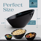 5 Pack Black Angled Plastic Serving Bowl Disposable for Party Table 54oz in Large 54 OZ in Black, alternate view 2