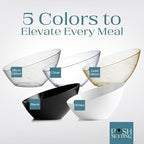 5 Pack Black Angled Plastic Serving Bowl Disposable for Party Table 54oz in Large 54 OZ in Black, alternate view 6