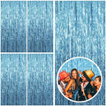 5 Pack Blue Backdrop Curtain Tinsel Streamers Ocean Themed Decor Birthday Party Decorations Foil Fringe Backdrop