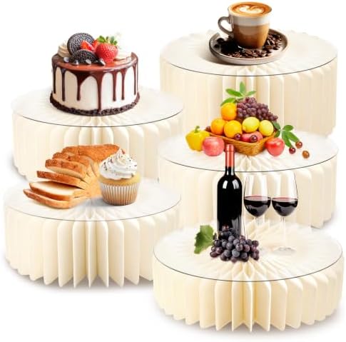 5 Pack Buffet Risers Foldable Food Display Risers Food Risers for Buffet Table Tall Cake Stands Cylinder Stands