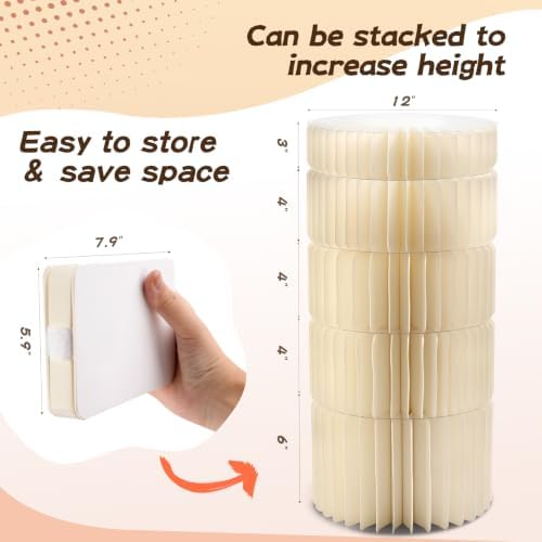 5 Pack Buffet Risers Foldable Food Display Risers Food Risers for Buffet Table Tall Cake Stands Cylinder Stands, alternate