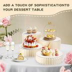 5 Pack Buffet Risers Foldable Food Display Risers Food Risers for Buffet Table Tall Cake Stands Cylinder Stands, alternate