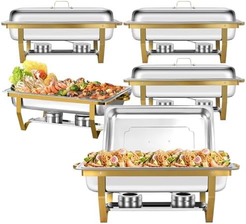 5 Pack Chafing Dishes for Buffet, 8QT Chafing Dish Buffet Sets