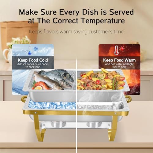 5 Pack Chafing Dishes for Buffet, 8QT Chafing Dish Buffet Sets, alternate view 2