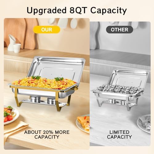 5 Pack Chafing Dishes for Buffet, 8QT Chafing Dish Buffet Sets, alternate view 4