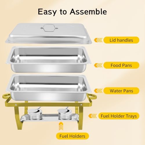 5 Pack Chafing Dishes for Buffet, 8QT Chafing Dish Buffet Sets, alternate view 6
