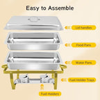 5 Pack Chafing Dishes for Buffet, 8QT Chafing Dish Buffet Sets, alternate view 6