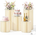 5 Pack Cylinder Stands for Party 15.7" 23.6" 31.5" Height Foldable Cardboard Tall Columns Cylinder Tables Round