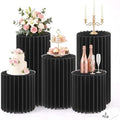 5 Pack Cylinder Stands for Party 15.7" 23.6" 31.5" Height Foldable Cardboard Tall Columns Cylinder Tables Round