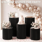 5 Pack Cylinder Stands for Party 15.7" 23.6" 31.5" Height Foldable Cardboard Tall Columns Cylinder Tables Round, alternate