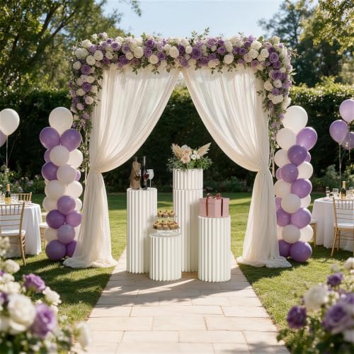 5 Pack Cylinder Stands for Party, Foldable Cilindros Para Fiestas Redondos Blancos Cake Pedestal Stand With, alternate view 3