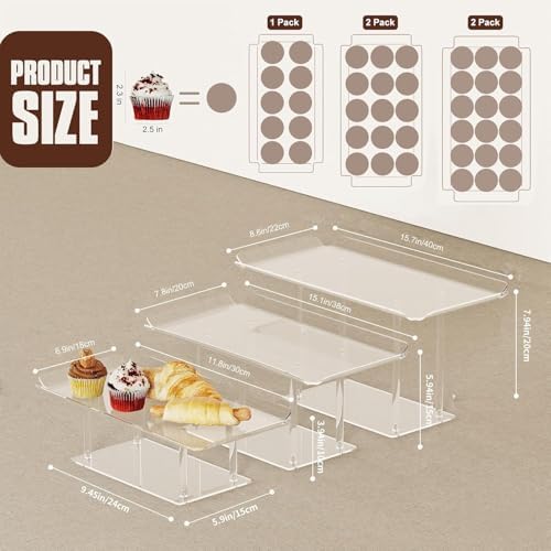 5 Pack Dessert Table Display Set, Clear Acrylic Dessert Display Stands Buffet Risers for Cupcakes Dessert Pastry, alternate