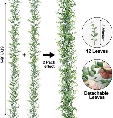 5 Pack Eucalyptus Garland 30Ft Artificial Vines Fake Greenery Garland, alternate view 3