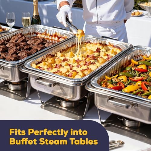 5 Pack Full Size Aluminum Foil Pans 21"x13", Heavy Duty Large Disposable Roasting Pans for Cooking, Serving, alternate view 6