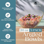 5 Pack Gold Glitter Angled Plastic Serving Bowl Disposable for Party 20oz in Medium 20 OZ in Gold Glitter, alternate view 3