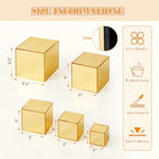 5 Pack Gold Mirror Acrylic Risers for Display, 3 to 6.5 Inch in Gold Mirror, alternate view 3