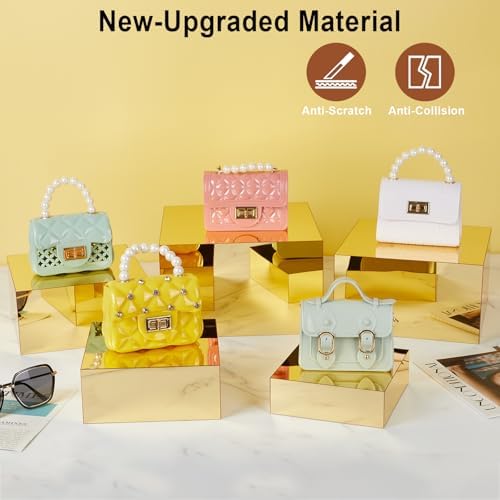 5-Pack Gold Mirrored Acrylic Display Risers, Nesting Stands for Dessert Buffet Table, Jewelry, Perfume &, alternate view 5