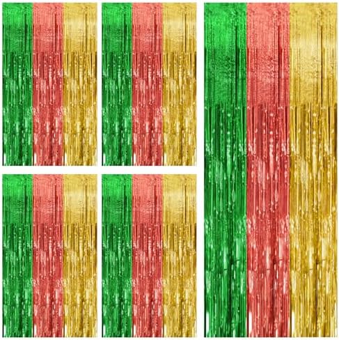 5 Pack Hawaii Backdrop Party Decorations Tinsel Curtain Summer Party Streamer Foil Fringe Birthday Decorations