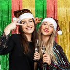 5 Pack Hawaii Backdrop Party Decorations Tinsel Curtain Summer Party Streamer Foil Fringe Birthday Decorations, alternate