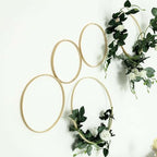 5 Pack Natural Wood Floral Hoop Wreath Set, Assorted 7" to 12" Wooden Rings for Macrame, Dream Catchers and DIY, alternate