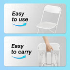 5 Pack Plastic Folding Chair, 300lb Capacity, Portable Commercial Chair Seat with Steel Frame for Wedding Party, alternate