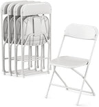 5 Pack Plastic Folding Chair, 300lb Capacity, Portable Commercial Chair Seat with Steel Frame for Wedding Party, alternate