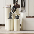 5 Pack Portable White Cylinder Stands for Party, 31.5", 23.6", 15.7" Height Foldable Cardboard Tall Cake, alternate view 6
