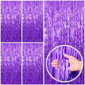 5 Pack Purple Backdrop Tinsel Streamers Foil Fringe Backdrop Halloween Party Decorations Purple Backdrop Curtain
