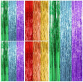 5 Pack Rainbow Backdrop Party Decorations Tinsel Curtain Party Streamer Foil Fringe Birthday Decorations Photo