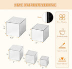 5 Pack Silver Mirror Acrylic Risers for Display, 3 to 6.5 Inch in Silver Mirror, alternate view 2
