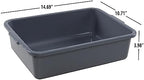 5-Pack Small Commercial Tote Box, 8 L Plastic Bus Box, Gray in Gray, alternate view 2