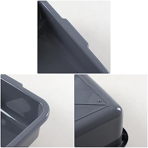 5-Pack Small Commercial Tote Box, 8 L Plastic Bus Box, Gray in Gray, alternate view 3