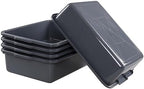 5-Pack Small Commercial Tote Box, 8 L Plastic Bus Box, Gray in Gray, alternate view 7