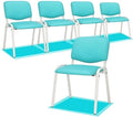 5-Pack Waiting Room Chairs, Stackable Chair for Office, Pu-Blue