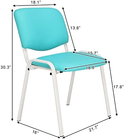 5-Pack Waiting Room Chairs, Stackable Chair for Office, Pu-Blue, alternate view 3