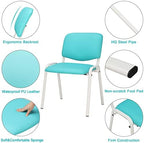 5-Pack Waiting Room Chairs, Stackable Chair for Office, Pu-Blue, alternate view 5