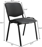 5-Pack Waiting Room Chairs, Stackable Chair for Office, Pu-Grey, alternate view 3