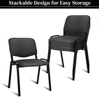 5-Pack Waiting Room Chairs, Stackable Chair for Office, Pu-Grey, alternate view 6